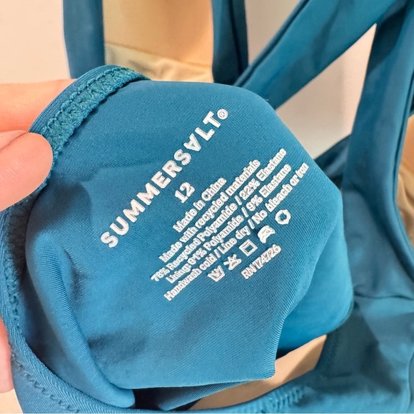 Summersalt The Plunge One Piece Swimsuit in Seaweed Teal Size 12 - Picture 3 of 4